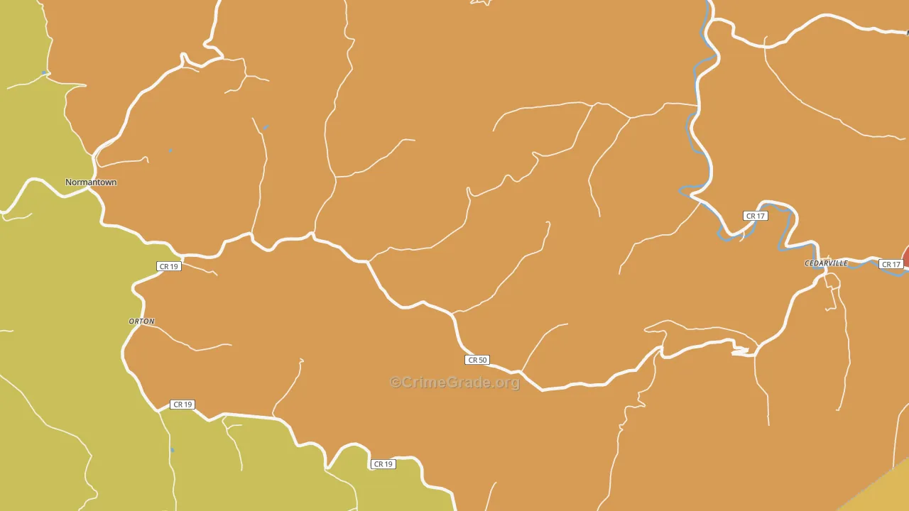 Flower, WV Map of Vandalism Rates