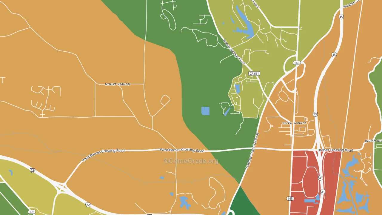 Flowerdale, MS Map of Vandalism Rates