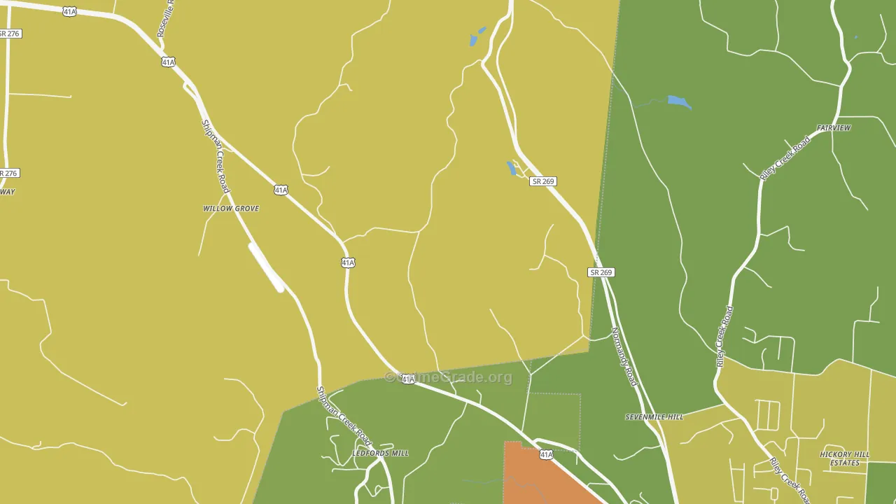 Flowertown, TN Map of Vandalism Rates