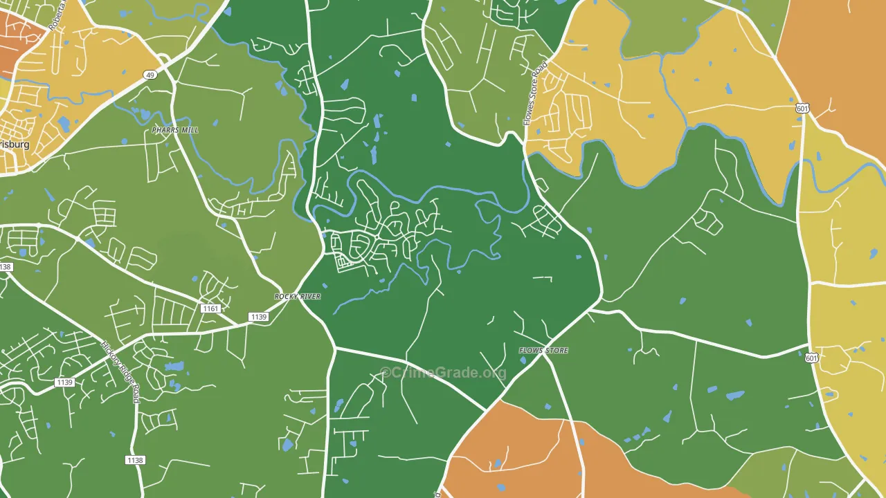 Flows Store, NC Map of Vandalism Rates