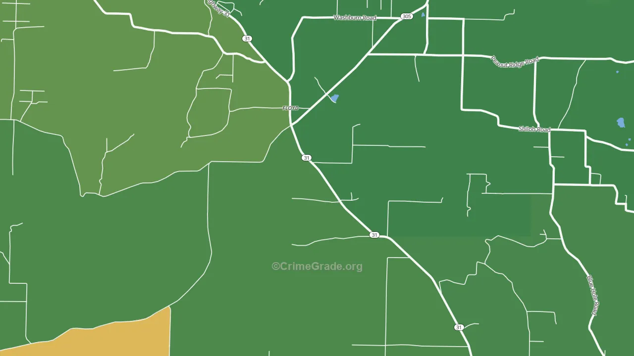 Floyd, AR Map of Vandalism Rates
