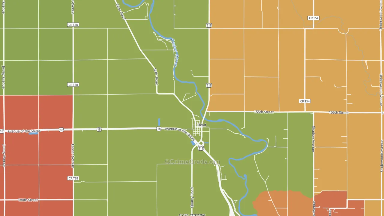 Floyd, IA Map of Vandalism Rates