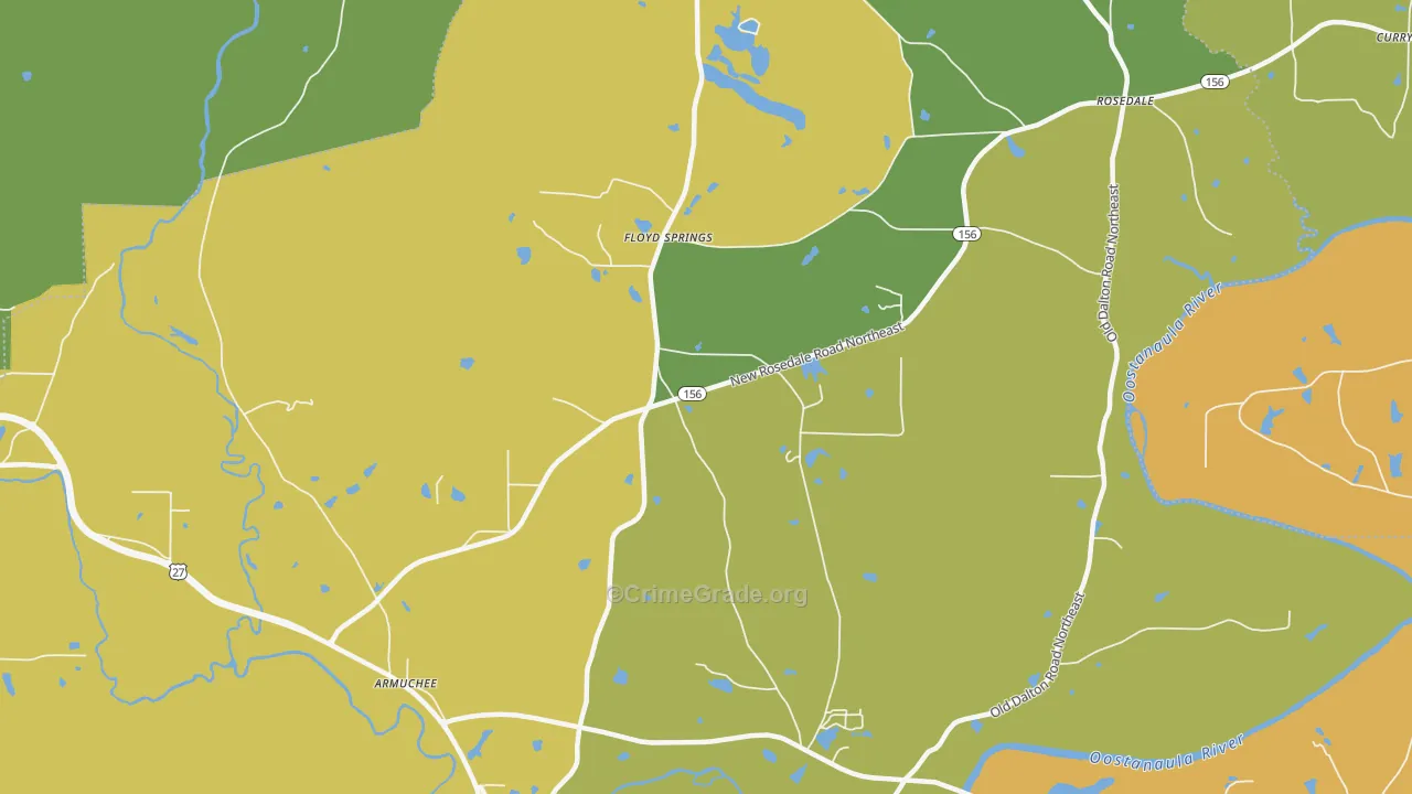 Floyd Springs, GA Map of Vandalism Rates