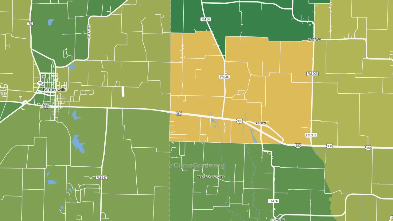 Floyd, TX Map of Vandalism Rates