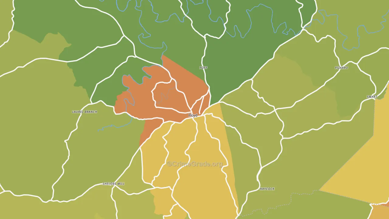 Floyd, VA Map of Vandalism Rates