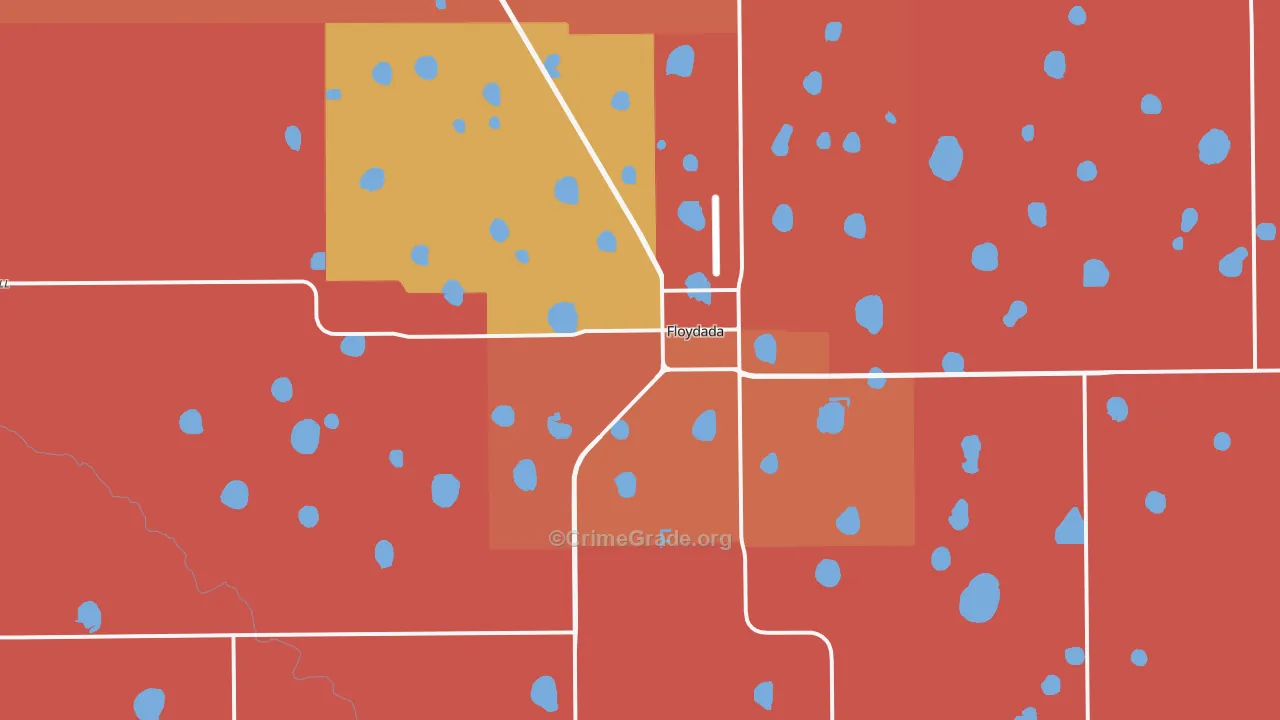 Floydada, TX Map of Vandalism Rates
