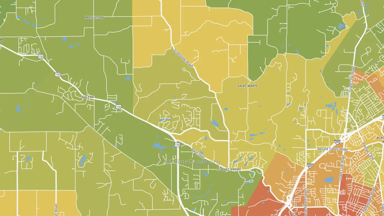 Floyds Knobs, IN Map of Vandalism Rates