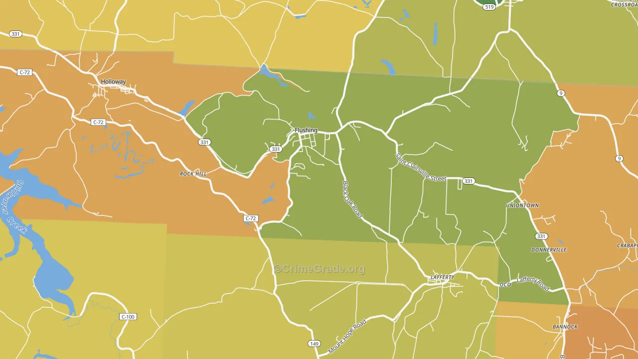 Flushing, OH Map of Vandalism Rates