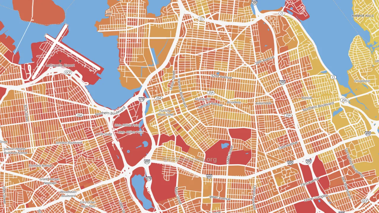 Flushing, Queens, NY Map of Vandalism Rates