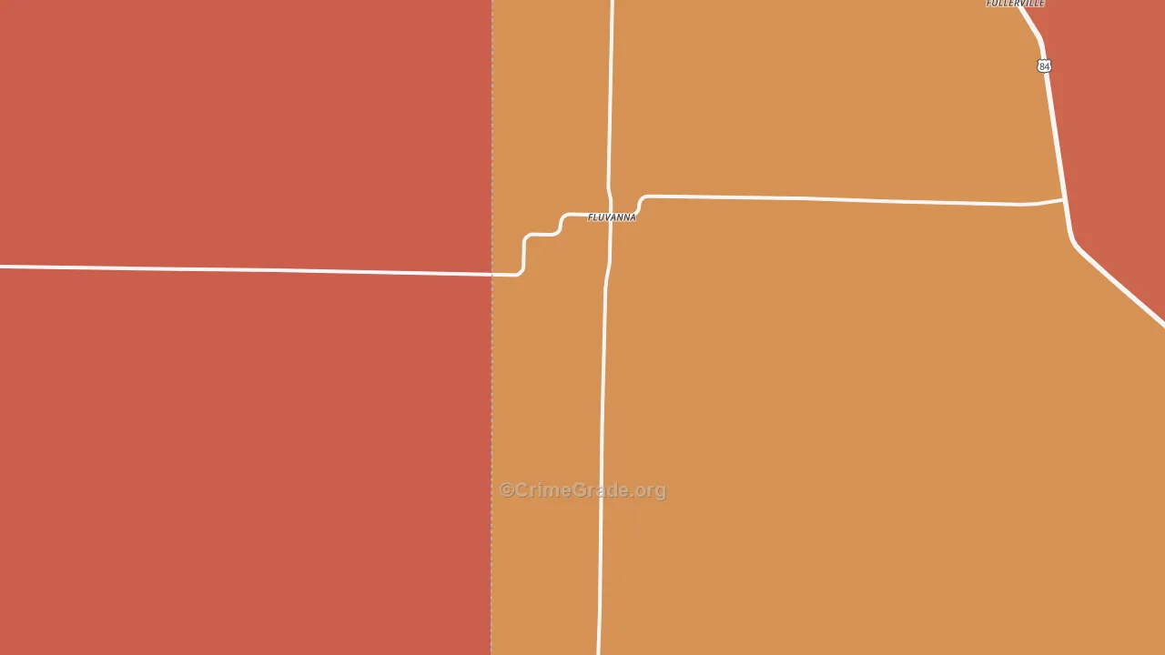 Fluvanna, TX Map of Vandalism Rates
