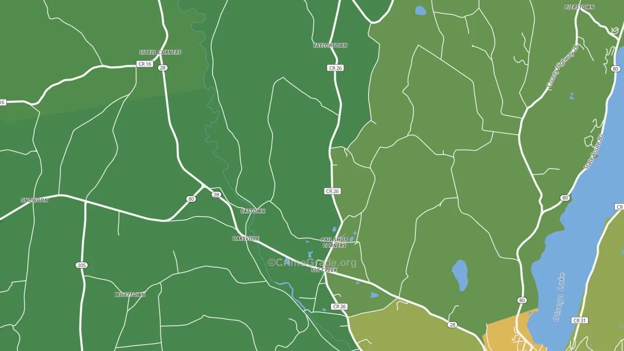 Fly Creek, NY Map of Vandalism Rates