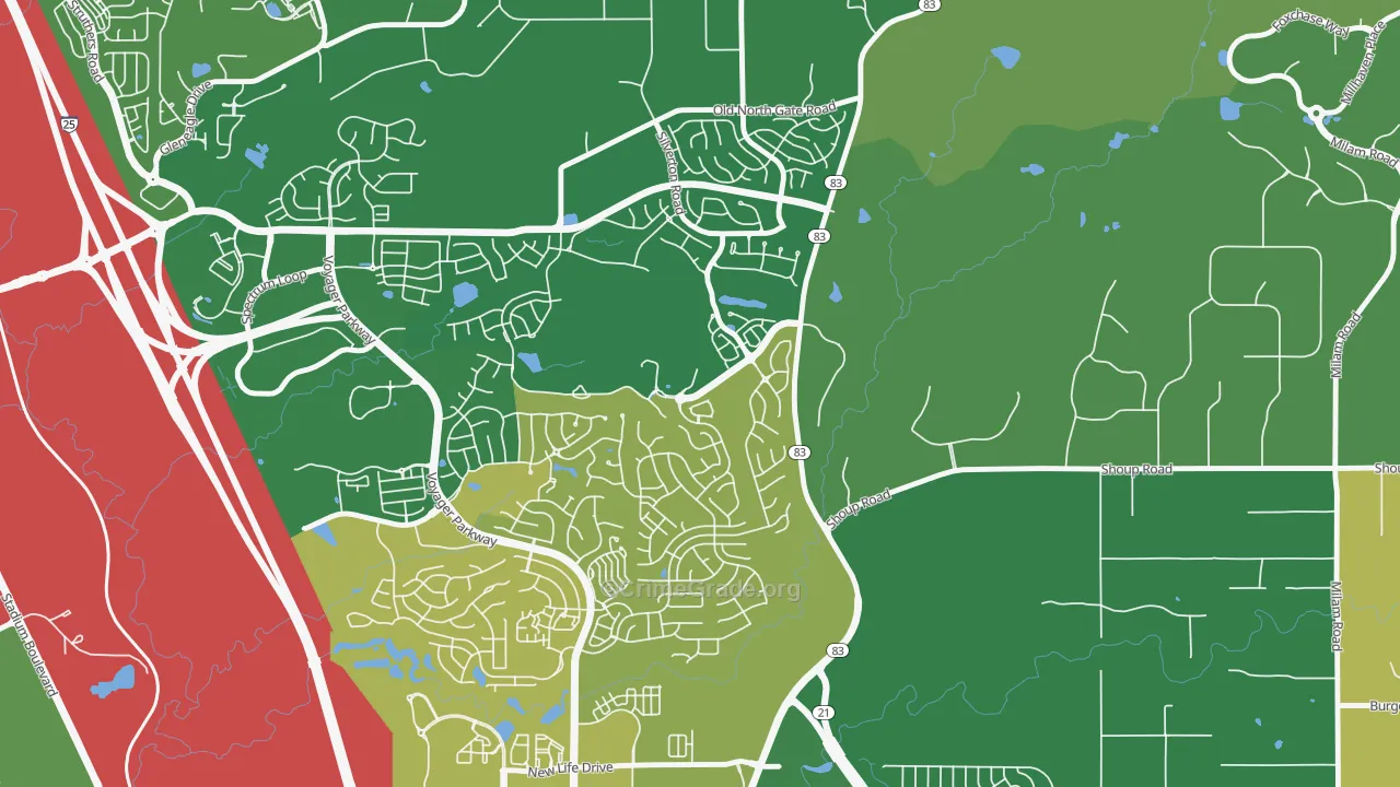 Flying Horse, Colorado Springs, CO Map of Vandalism Rates