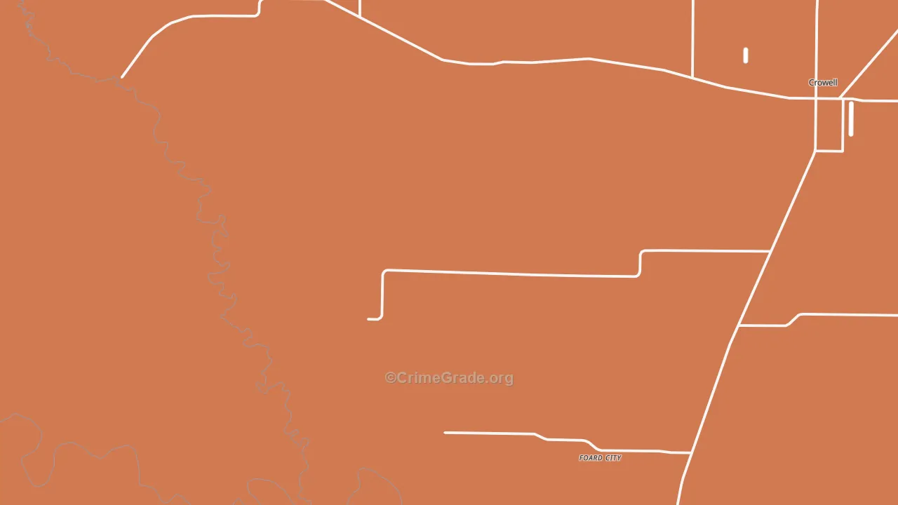 Foard City, TX Map of Vandalism Rates