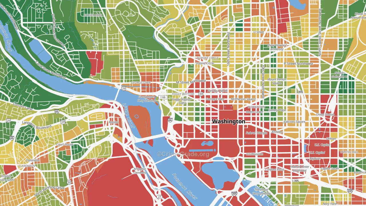 Foggy Bottom, Washington, DC Map of Vandalism Rates