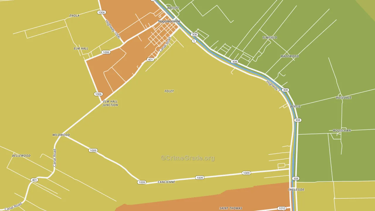 Foley, LA Map of Vandalism Rates