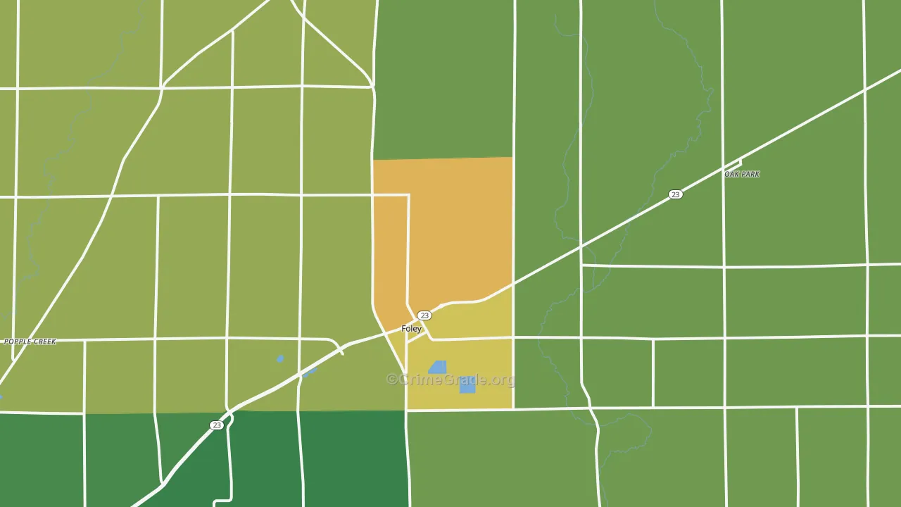 Foley, MN Map of Vandalism Rates
