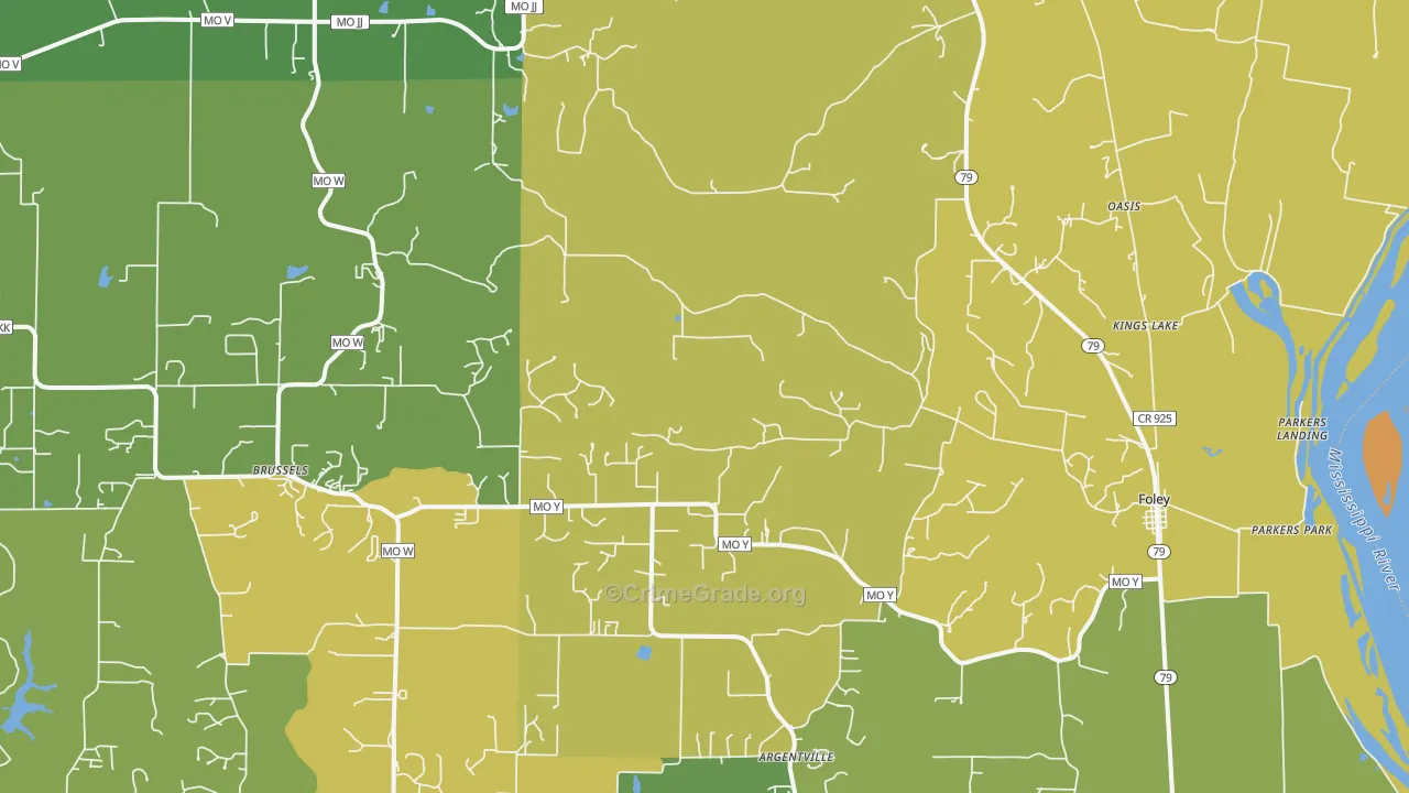 Foley, MO Map of Vandalism Rates