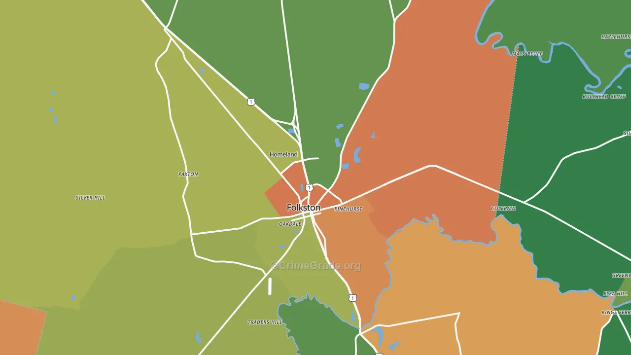 Folkston, GA Map of Vandalism Rates
