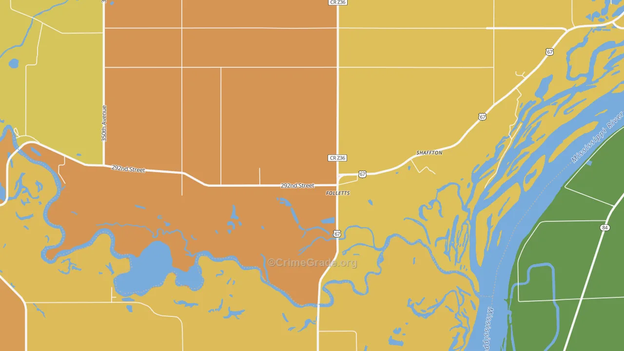 Folletts, IA Map of Vandalism Rates