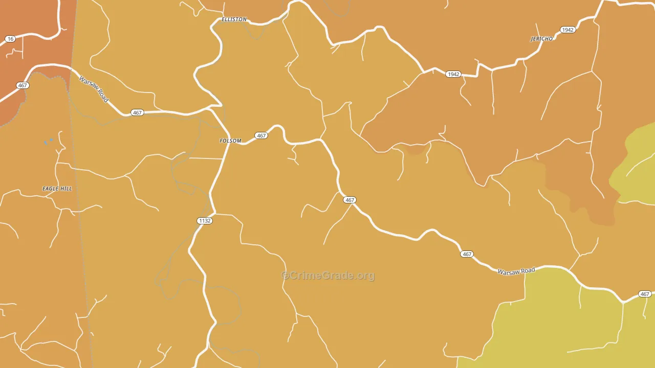 Folsom, KY Map of Vandalism Rates