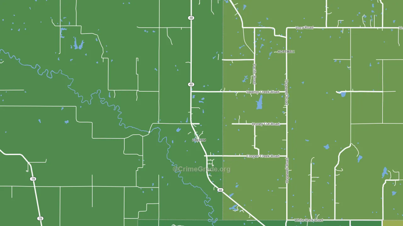 Folsom, OK Map of Vandalism Rates