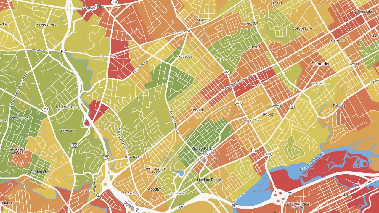 Folsom, PA Map of Vandalism Rates