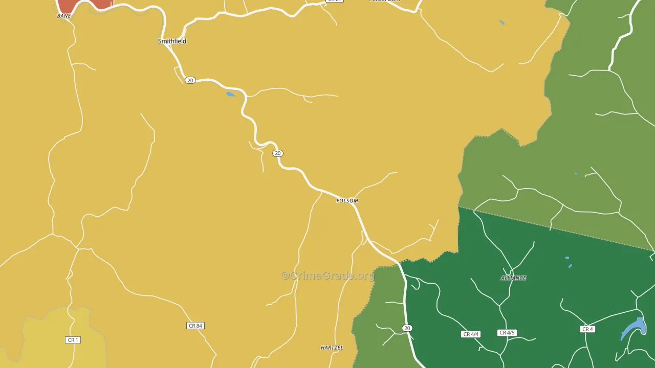 Folsom, WV Map of Vandalism Rates