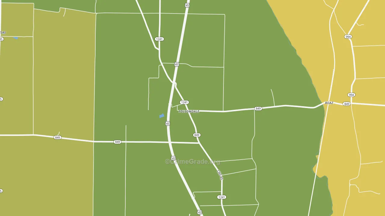 Folsomdale, KY Map of Vandalism Rates