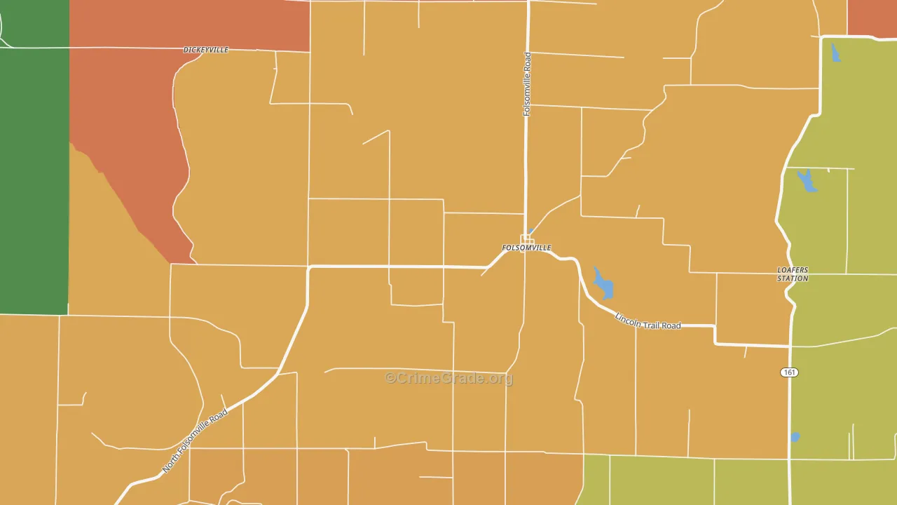 Folsomville, IN Map of Vandalism Rates
