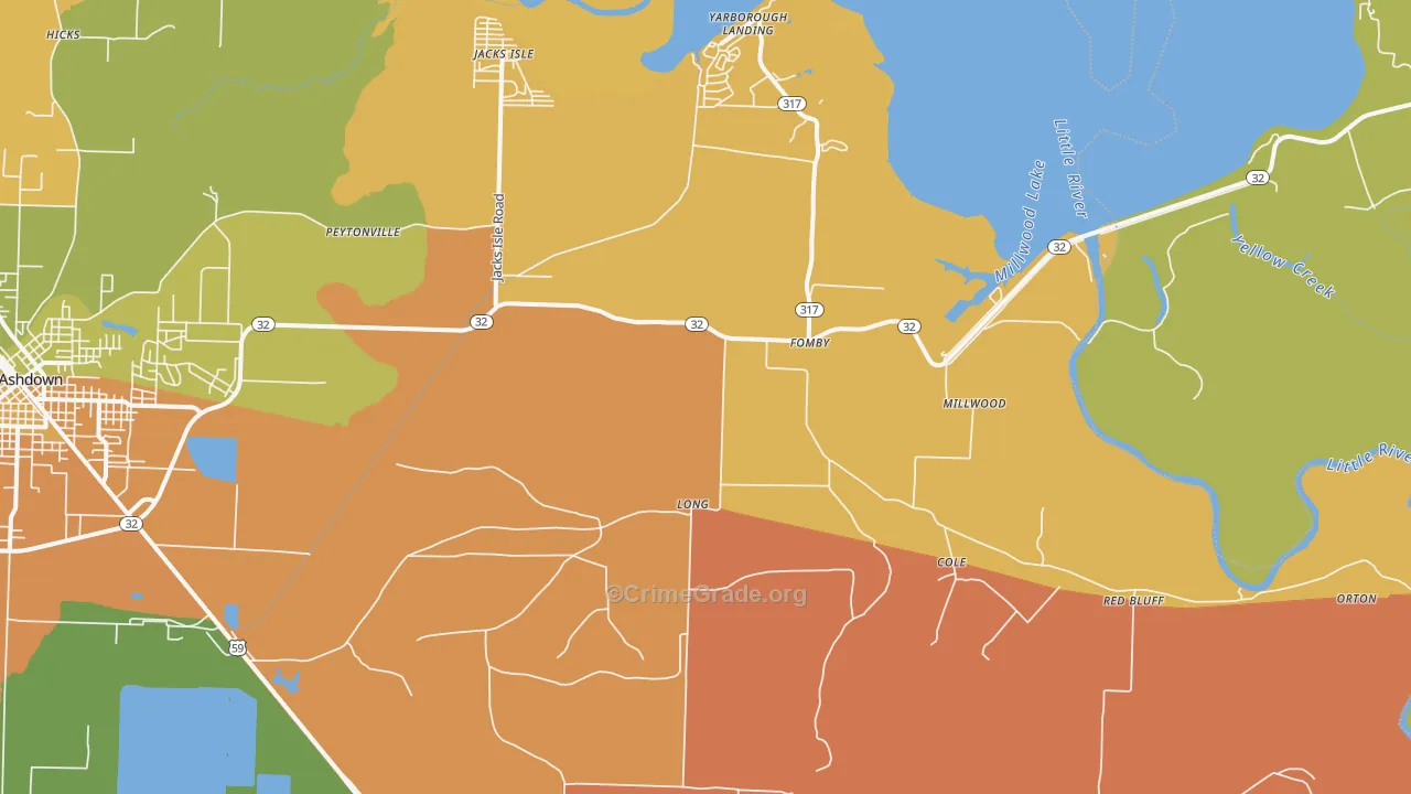 Fomby, AR Map of Vandalism Rates