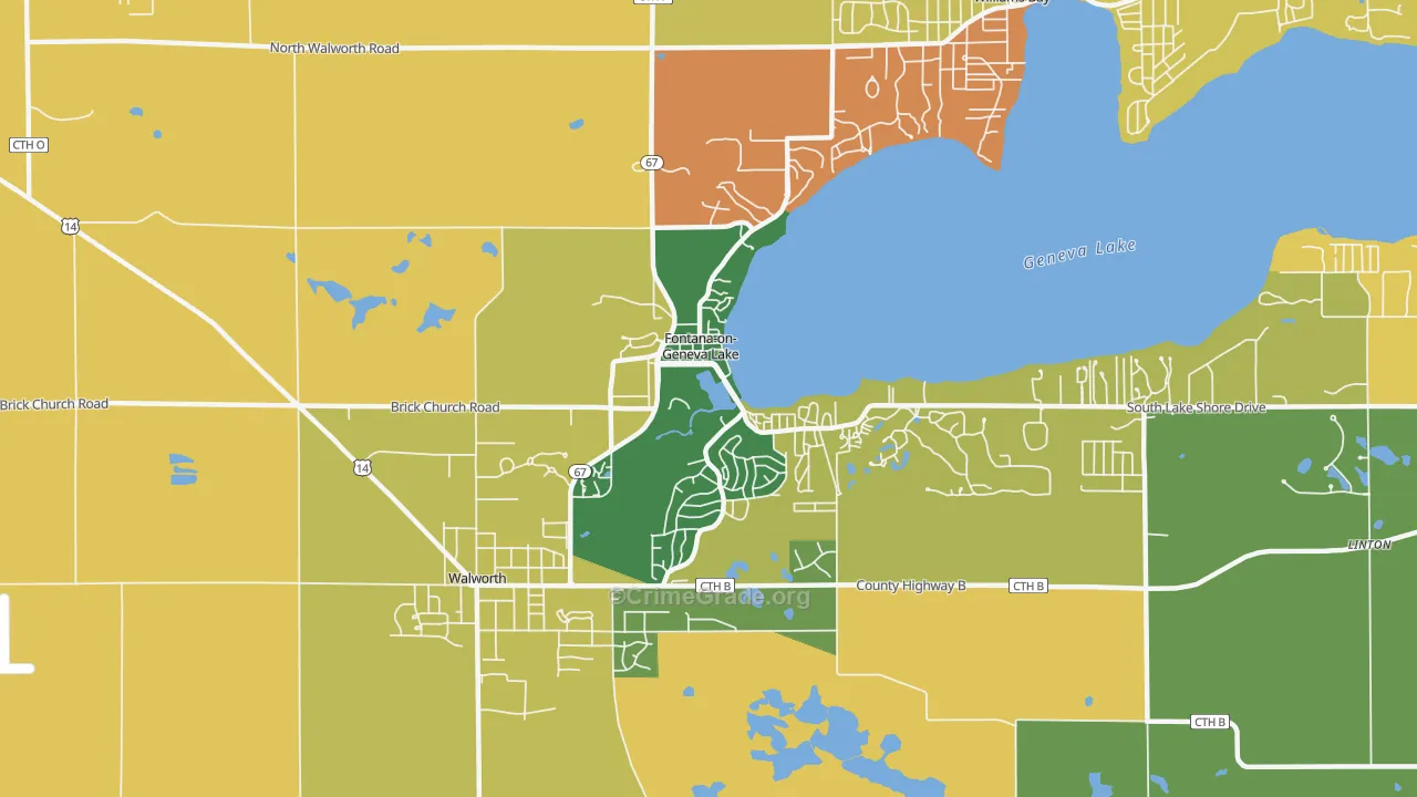Fontana-on-Geneva Lake, WI Map of Vandalism Rates