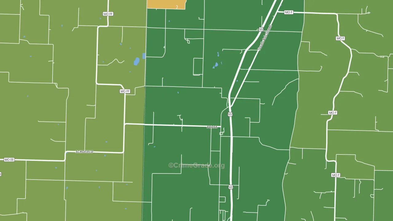 Foose, MO Map of Vandalism Rates