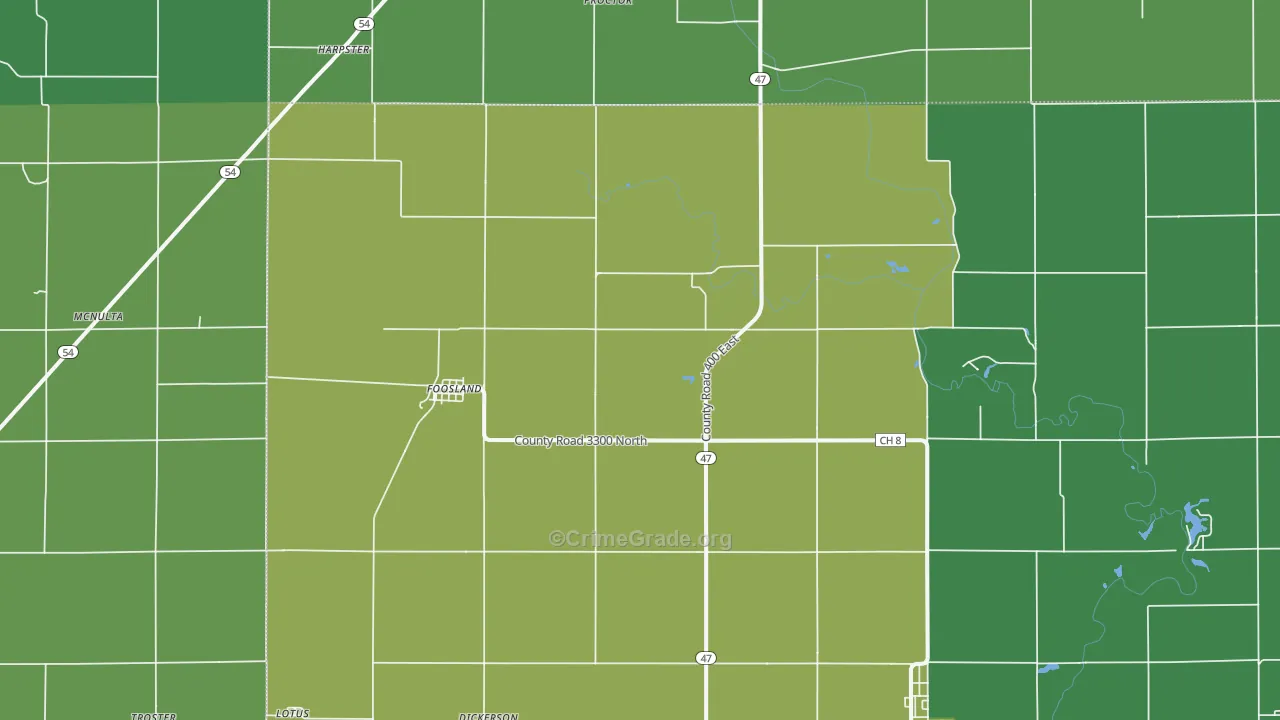 Foosland, IL Map of Vandalism Rates