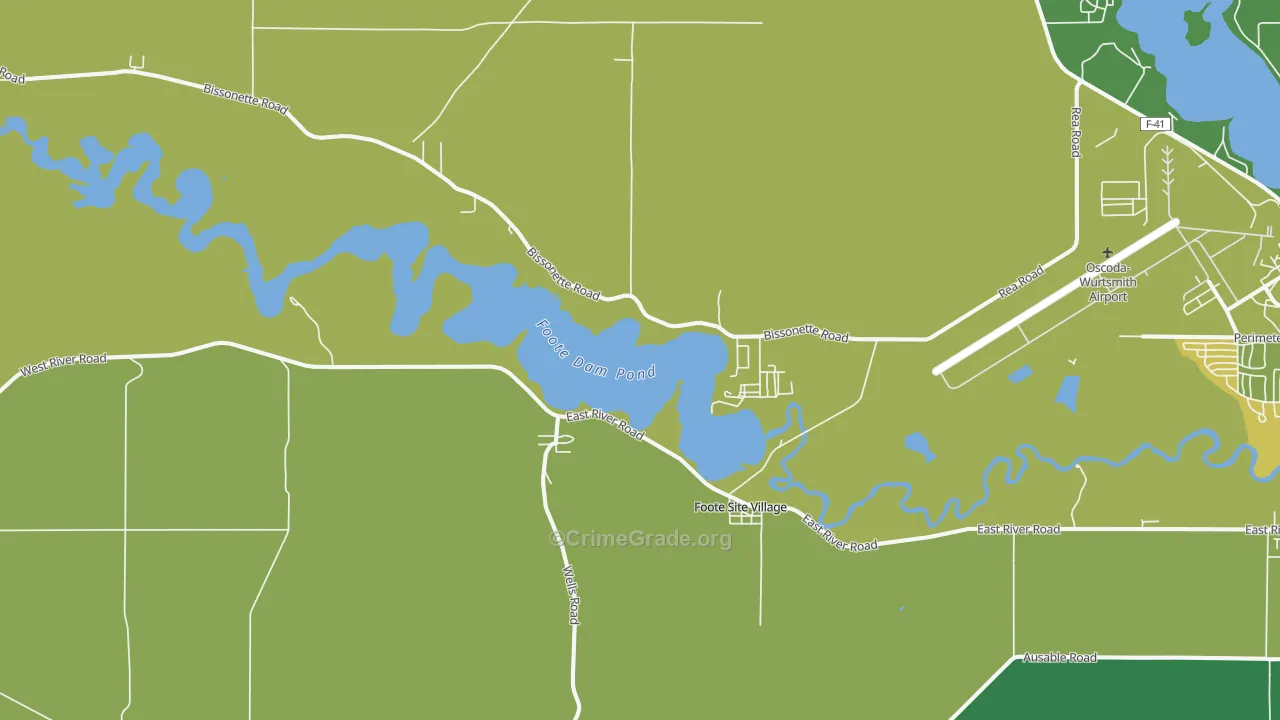 Foote Site Village, MI Map of Vandalism Rates