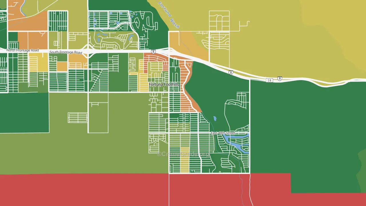 Foothills, Fortuna Foothills, AZ Map of Vandalism Rates