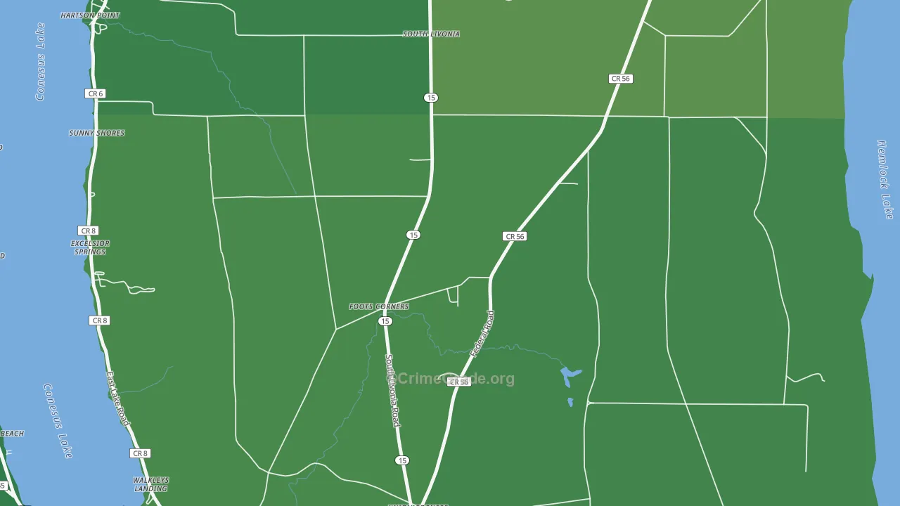 Foots Corners, NY Map of Vandalism Rates
