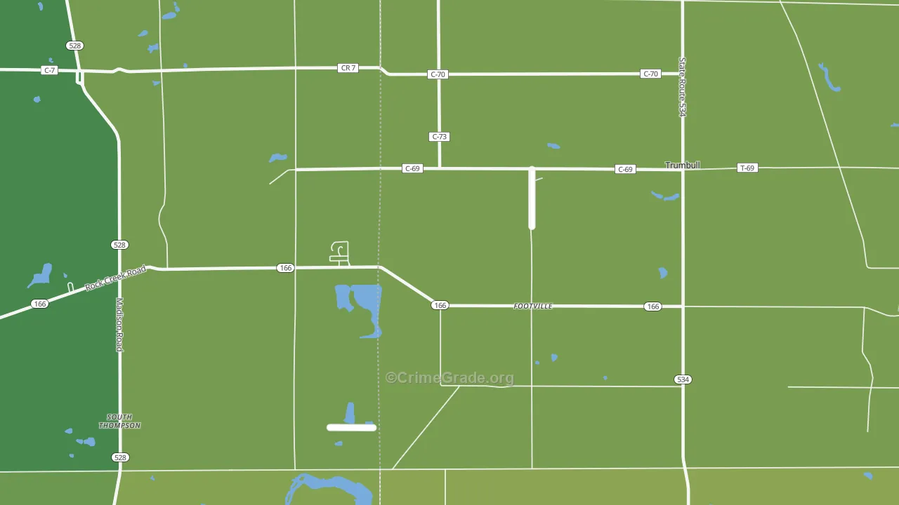 Footville, OH Map of Vandalism Rates