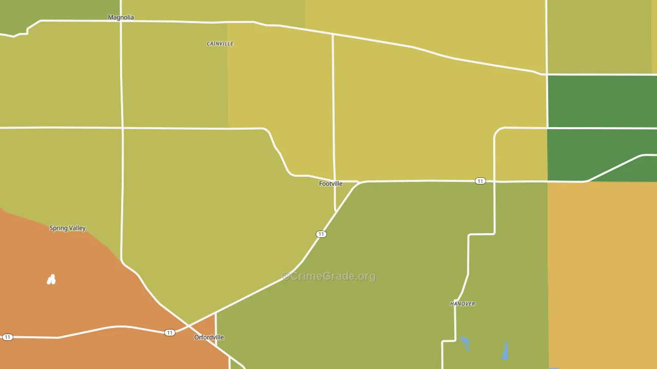 Footville, WI Map of Vandalism Rates