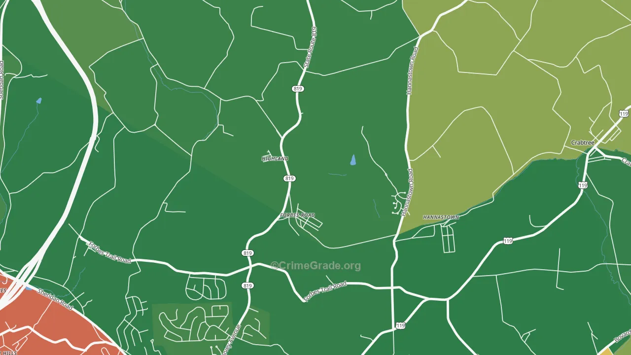 Forbes Road, PA Map of Vandalism Rates