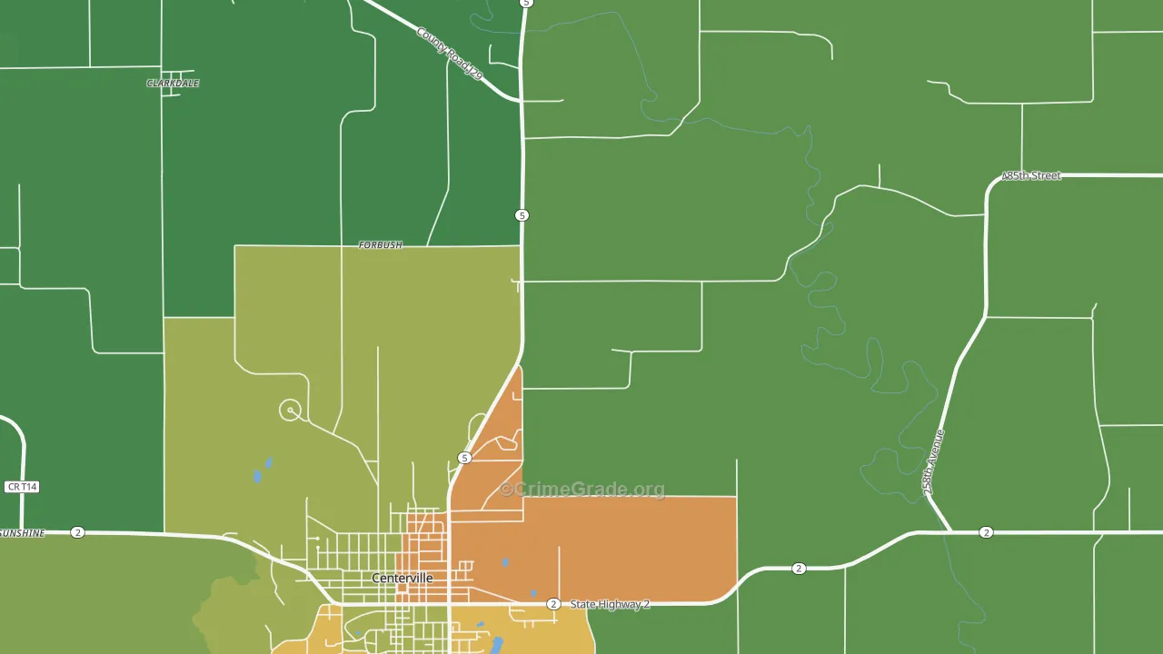 Forbush, IA Map of Vandalism Rates