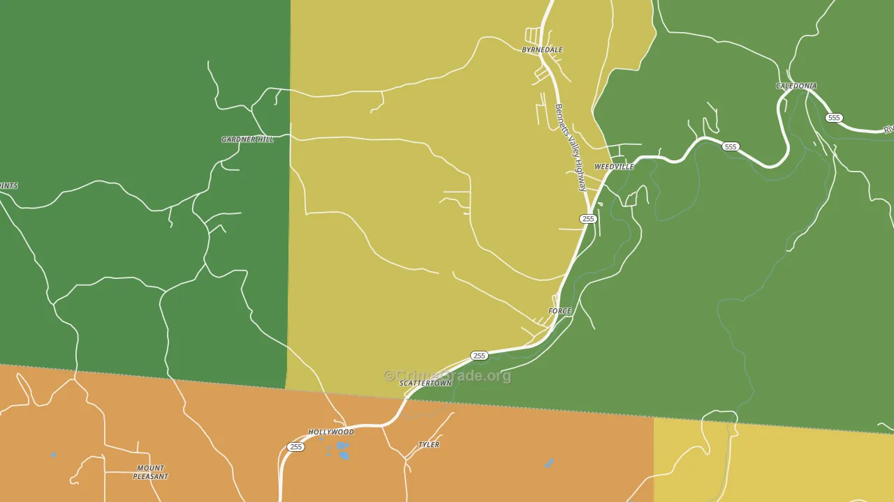 Force, PA Map of Vandalism Rates