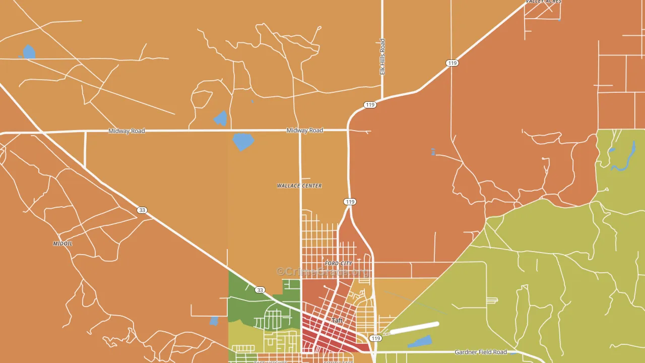 Ford City, CA Map of Vandalism Rates