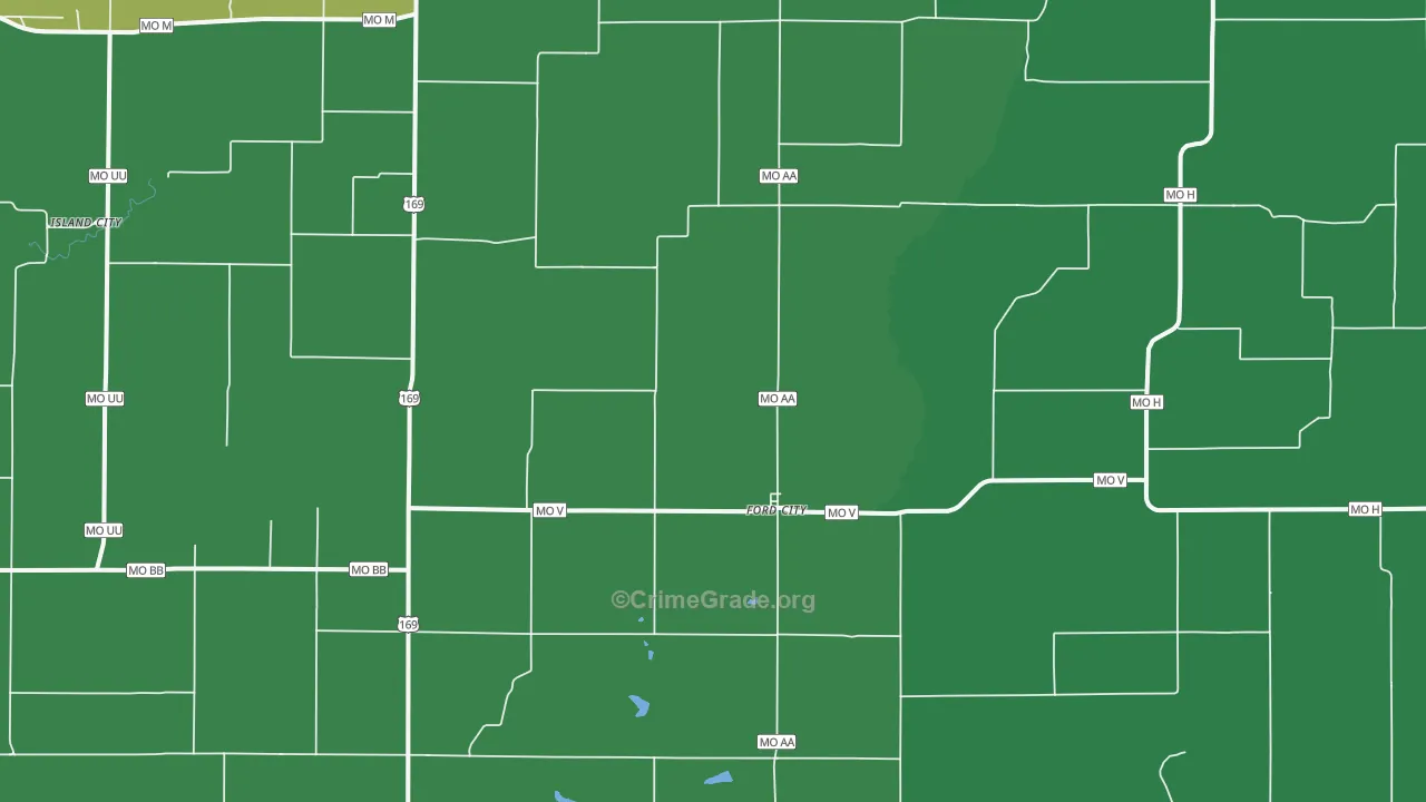 Ford City, MO Map of Vandalism Rates