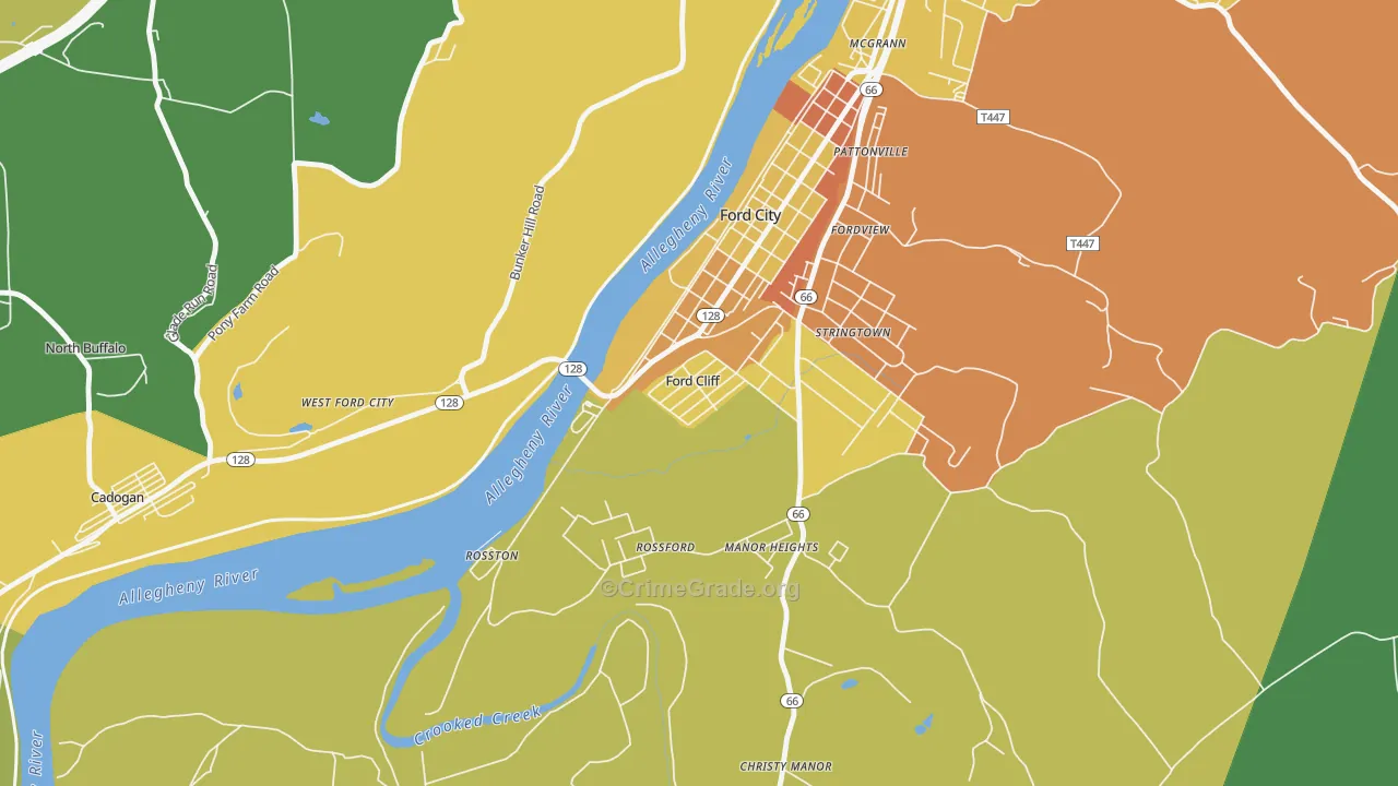Ford Cliff, PA Map of Vandalism Rates