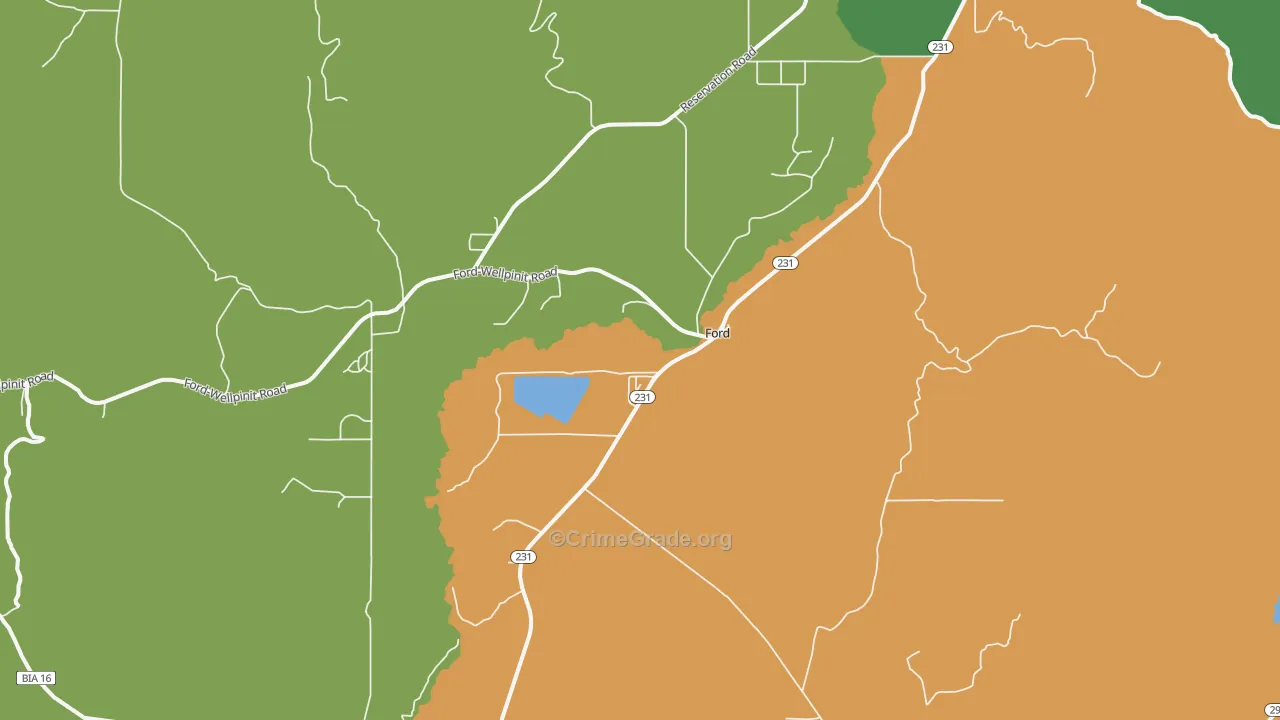 Ford, WA Map of Vandalism Rates