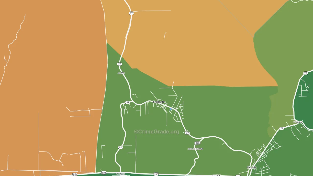 Fordoche, LA Map of Vandalism Rates