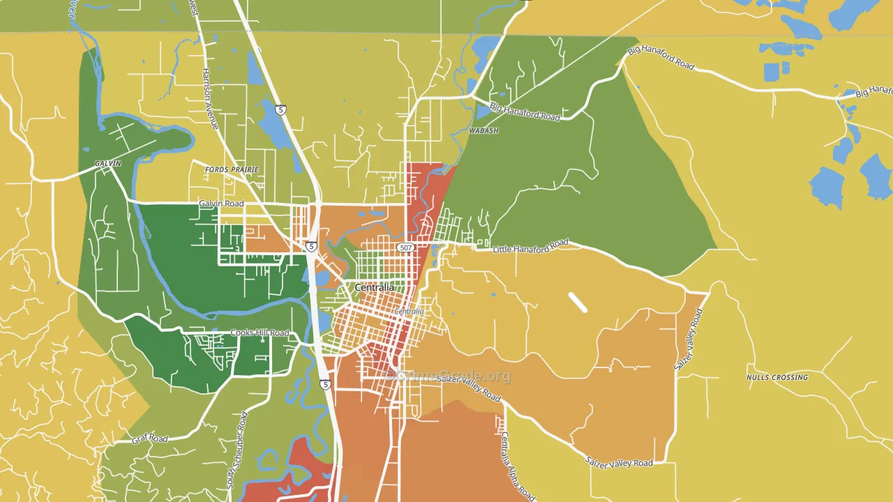 Fords Prairie, WA Map of Vandalism Rates