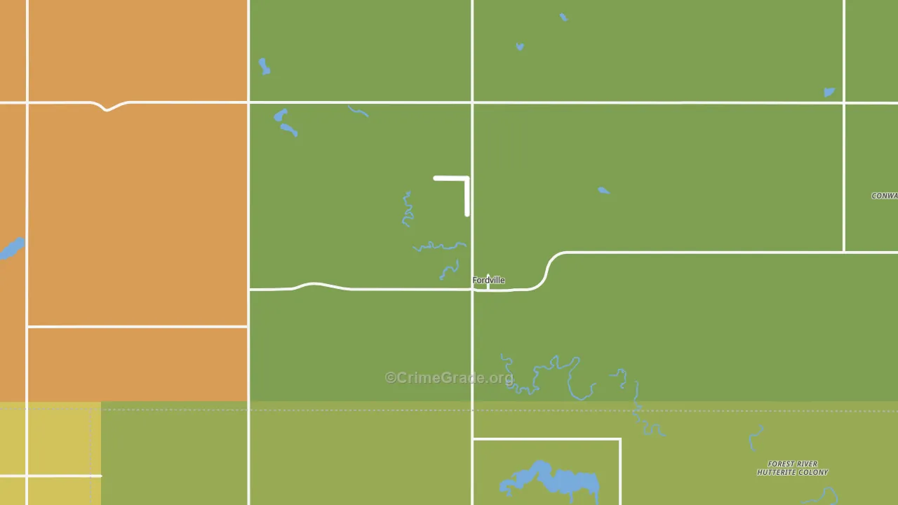 Fordville, ND Map of Vandalism Rates