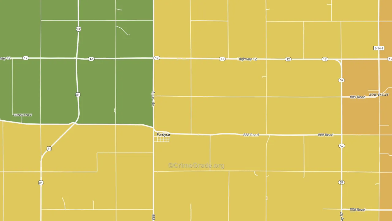 Fordyce, NE Map of Vandalism Rates