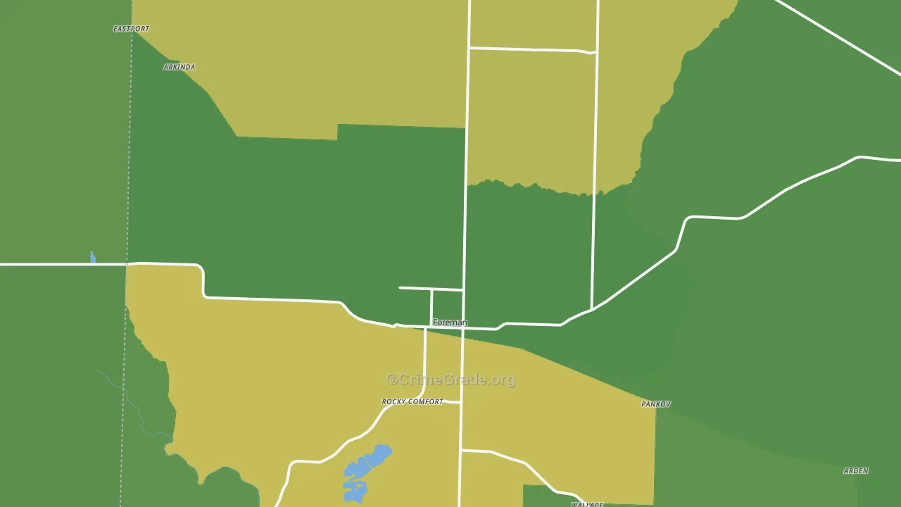 Foreman, AR Map of Vandalism Rates